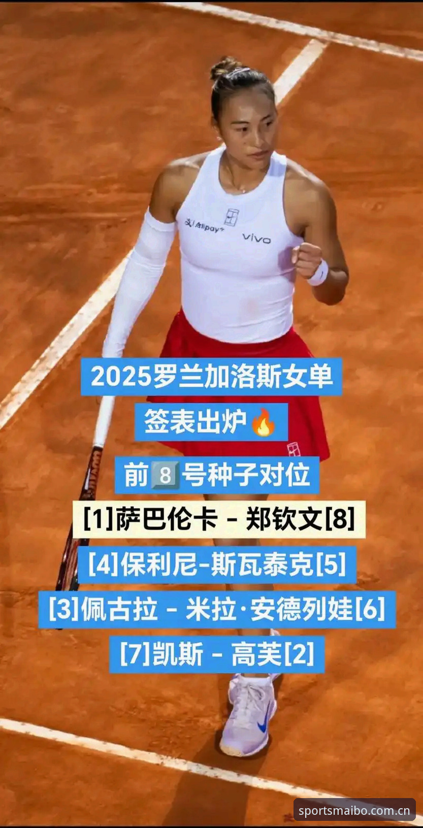 迈博体育数据查询 2026法网女单签表出炉,郑钦文面临保分大考,王欣瑜独挑种子大梁